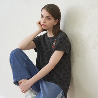 J.branche|水玉天竺玉乗り刺繍Tシャツ FEATURE掲載